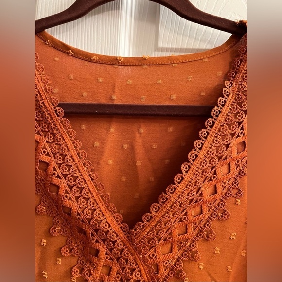 2025 COLOR~WOMEN’S~ LONG SLEEVE~ BLOUSE~MUTED ORANGE~ - Picture 7 of 7